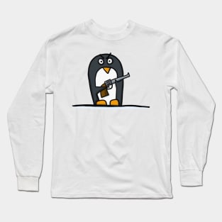 Penguin with a gun Long Sleeve T-Shirt